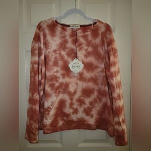 Orange tie-dye Knox Rose Pullover with Front Pocket